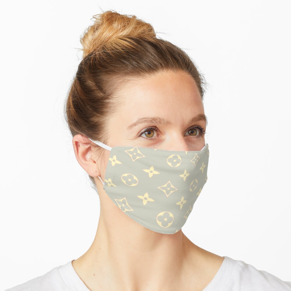 Beige 2000s Y2K designer print Mask