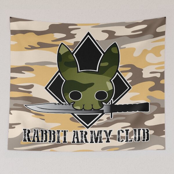 Item preview, Rabbit Army Club Camouflage Skull White Outline Camo  designed and sold by 108dragons.