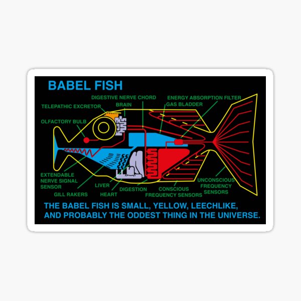 NDVH Babel Fish H2G2 Sticker