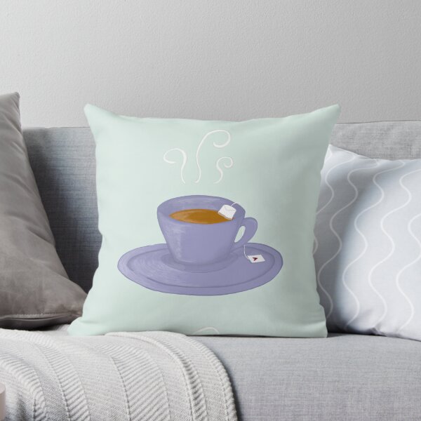 Teacups & Hearts Throw Pillow