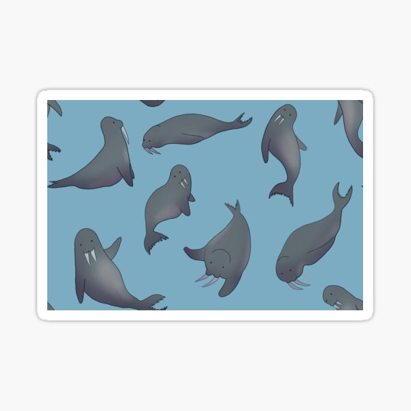 Item preview, Cute Swimming Walrus Pattern designed and sold by HartArtUSA.