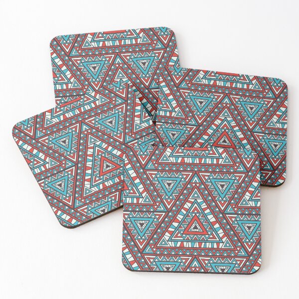 Item preview, Red and Blue Abstract Geometric Shape Pattern designed and sold by corner-shop.