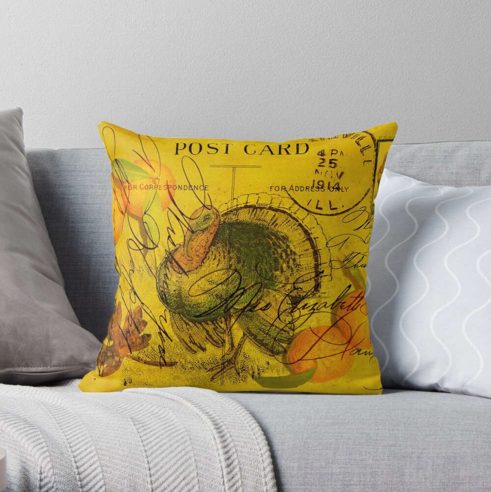 A Bountiful Thanksgiving Throw Pillow