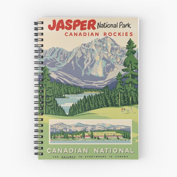 Item preview, Jasper National Park vintage travel poster designed and sold by stickart-marek.
