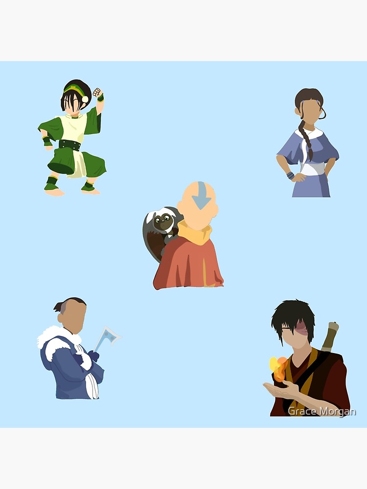 Avatar The Last Airbender Characters Set Art Board Print By Gracesmorgan Redbubble