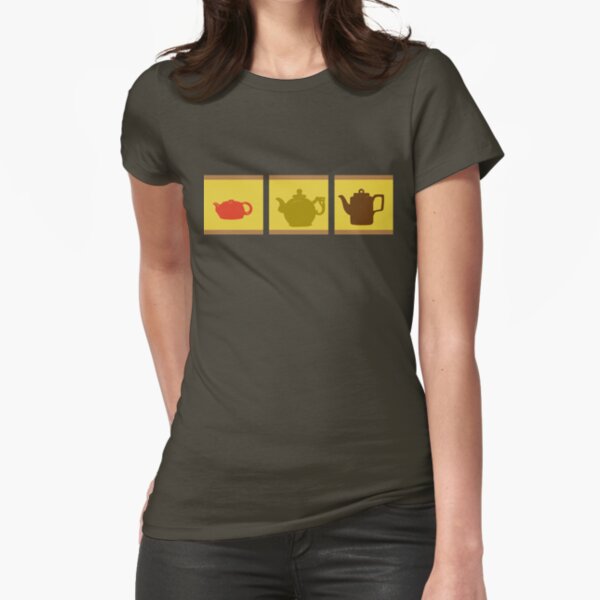 3 Chinese Teapots Fitted T-Shirt