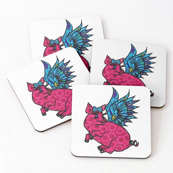 Item preview, Floral Flying Pig designed and sold by artbyomega.