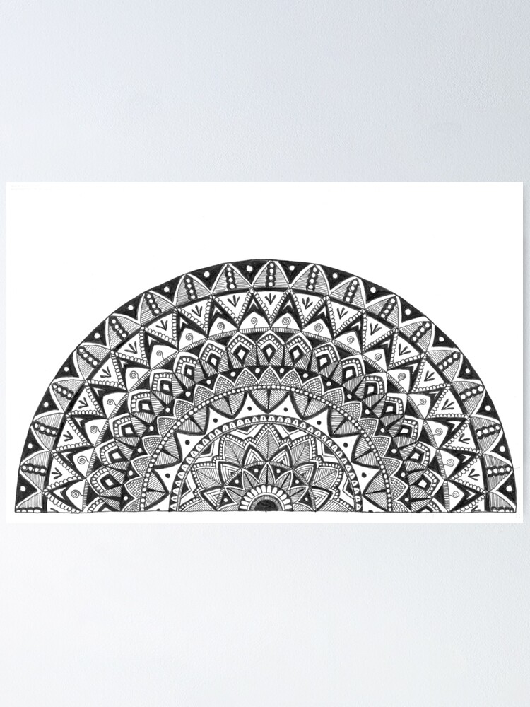 half mandala #inspired  Mandala design pattern, Easy mandala