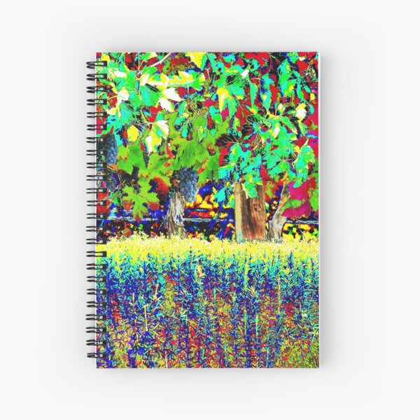 Vineyard Art, Colourful Graphic Spiral Notebook