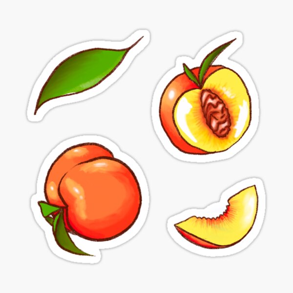 Peach Bum Emjoi Fruit Sticker Sticker for Sale by SPAZE-Typo