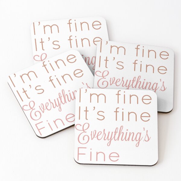 Item preview, I'm Fine it's fine everything is fine, Isolation sticker, covid 19 sticker,  designed and sold by bearandboo.