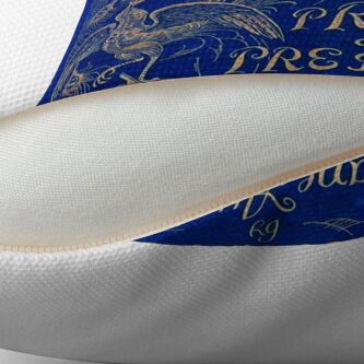 Alternate view of Pride and Prejudice, 1894 Peacock Cover in Blue Throw Pillow