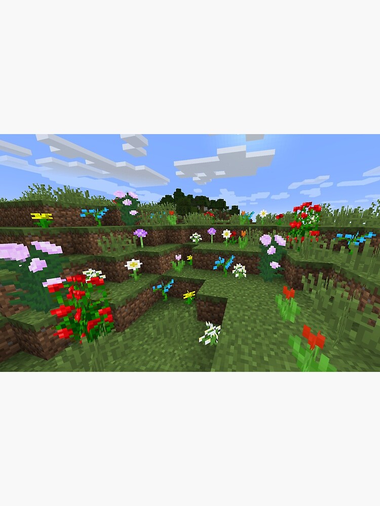 Minecraft Flower Field Greeting Card By Sarahasth Redbubble