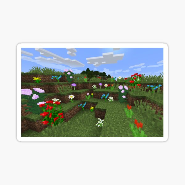 Minecraft Flower Field Sticker By Sarahasth Redbubble