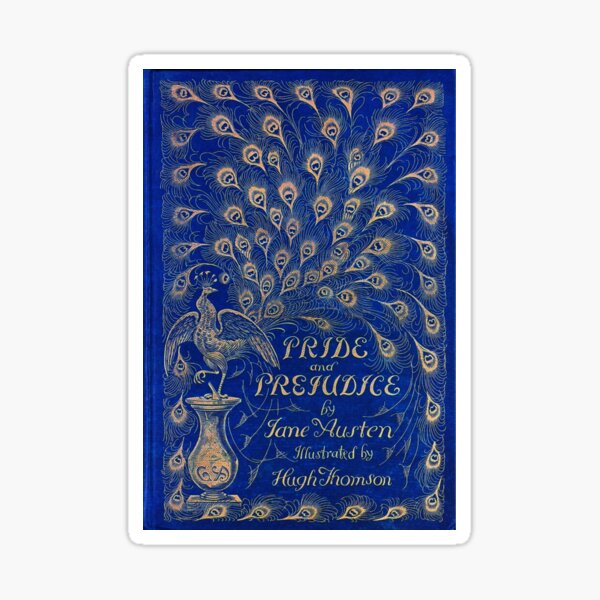 Pride and Prejudice, 1894 Peacock Cover in Blue Sticker