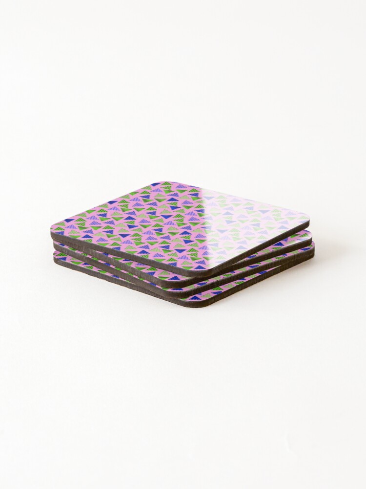 Thumbnail 4 of 5, Coasters (Set of 4), Retro Triangle Pattern designed and sold by MyTribePatterns.
