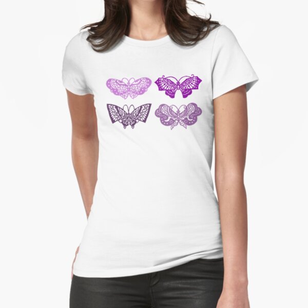 4 Butterflies Fitted T-Shirt