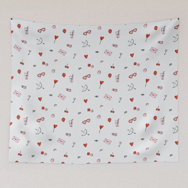 Item preview, Lover Valentine Hearts Pattern | White Background designed and sold by alfrescotree.
