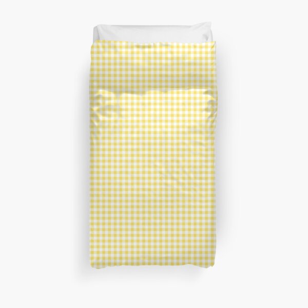 Mustard Yellow + White Plaid Duvet Cover