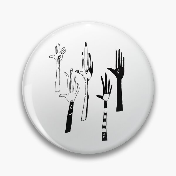 Item preview, Graphic Design Monochromatic Hands Hamsa Evil Eye Fingers Bold Line Folk Art Black and White Tattoo Abstract Contemporary  designed and sold by shopwoodie.