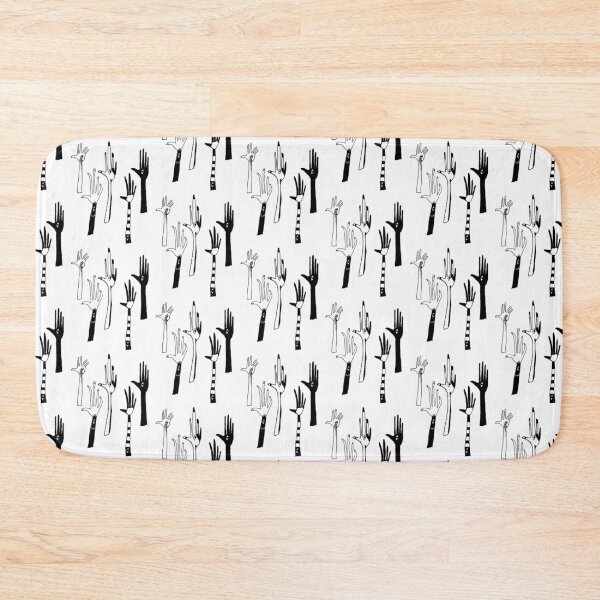 Item preview, Graphic Design Monochromatic Hands Hamsa Evil Eye Fingers Bold Line Folk Art Black and White Tattoo Abstract Contemporary  designed and sold by shopwoodie.