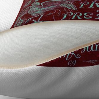Alternate view of Pride and Prejudice, 1894 Peacock Cover in Red Throw Pillow