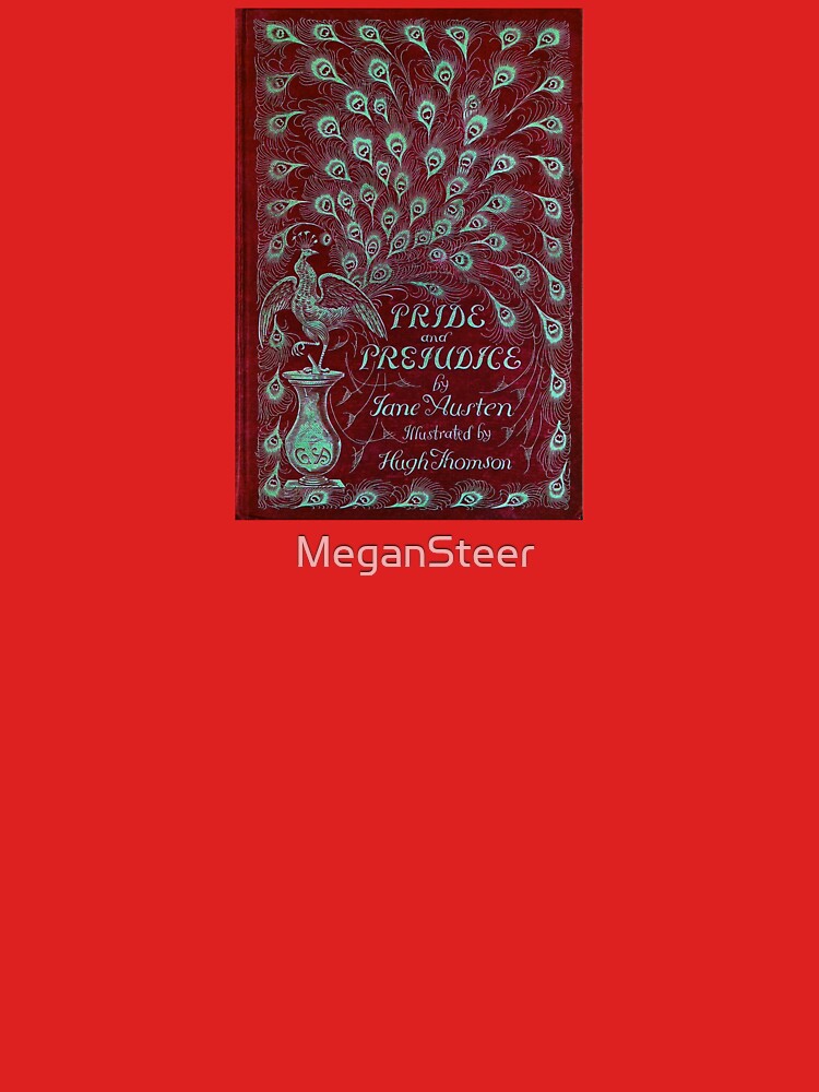 Thumbnail 7 of 7, Classic T-Shirt, Pride and Prejudice, 1894 Peacock Cover in Red designed and sold by MeganSteer.