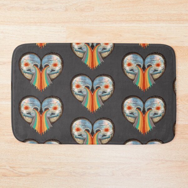 Item preview, Skull Heart Rainbow Beach and Night Sky Lowbrow Artwork designed and sold by Mutantland.