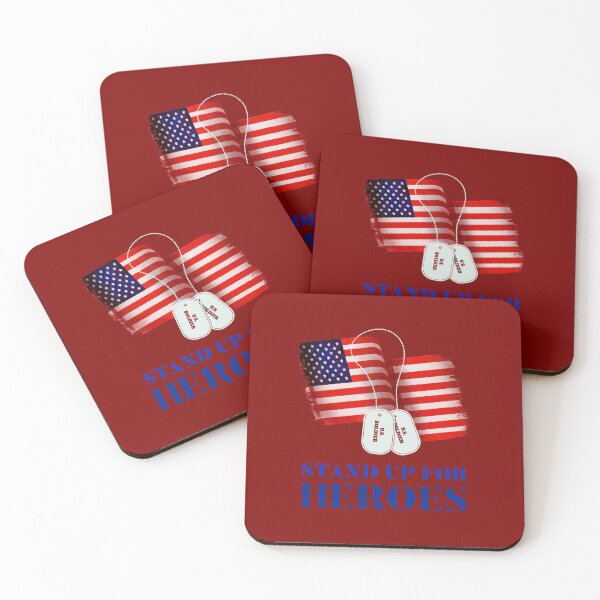 Item preview, Stand Up For Heroes United States Flag Color Name Tag Graphic Design - Happy July 4th - Best Father Gift Idea - Independence Day  designed and sold by family1ststore.
