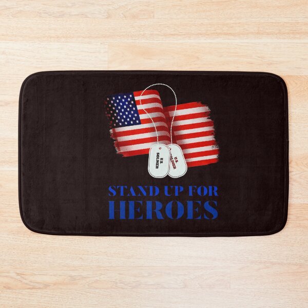 Item preview, Stand Up For Heroes United States Flag Color Name Tag Graphic Design - Happy July 4th - Best Father Gift Idea - Independence Day  designed and sold by family1ststore.