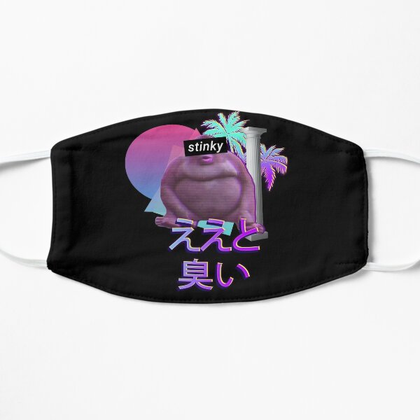 Uh Oh Stinky Aesthetic Lofi Vaporwave Mask By Happymonkeytees Redbubble