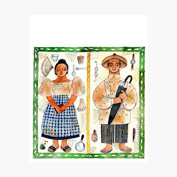 Filipino and Filipina illustrated by Robert Alejandro Photographic Print