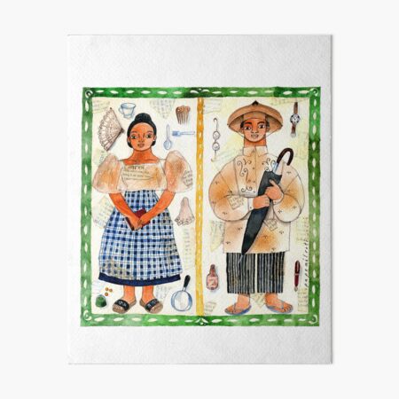 Filipino and Filipina illustrated by Robert Alejandro Art Board Print