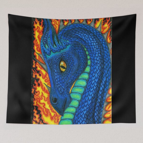 Item preview, Blue Fire Dragon designed and sold by Melanie Jeyakkumar.