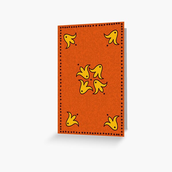 Abstract yellow tulips on amber background Greeting Card