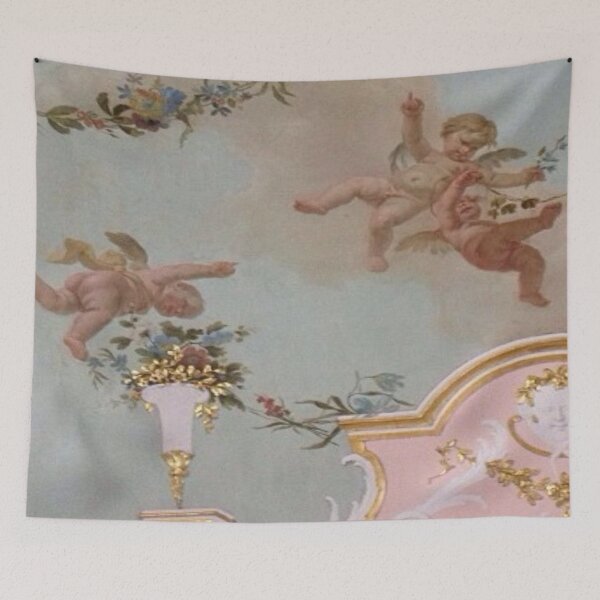 Item preview, gold adorned dusky sky w cherubs designed and sold by starrily.
