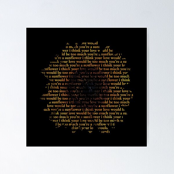 Post Malone Congratulations Lyrics Print / Poster / Wall Art A4 A3 /  Sunflower