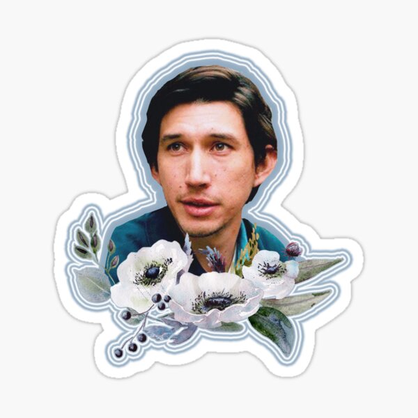 Vista previa del artículo con la obra «Adam Driver en Paterson con flores», diseñado y vendido por morganmeaux.