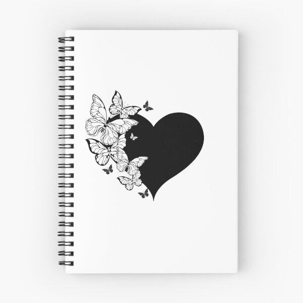 Item preview, Black Heart with Contour Butterflies designed and sold by Blackmoon9.