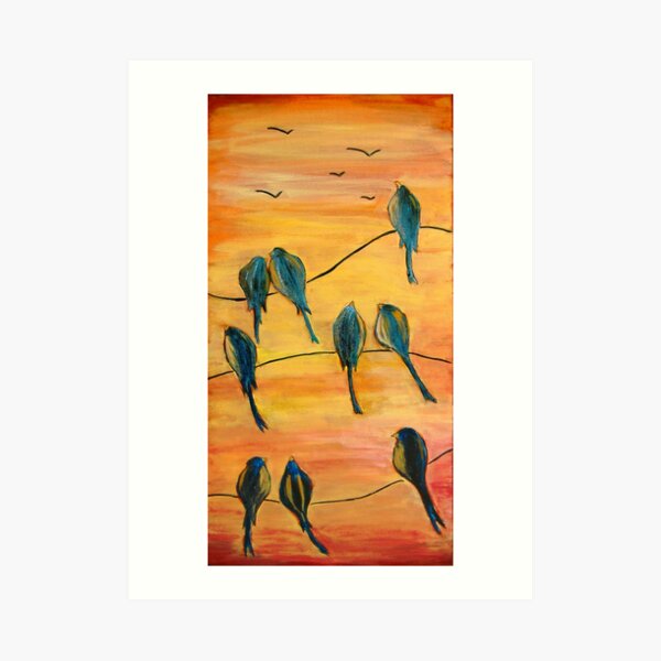 Birds On Wires Art Print