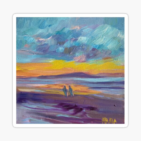 Sunset at the beach Sticker