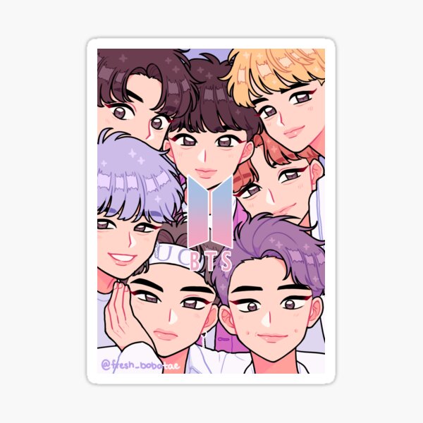 bts group picture sticker by freshbobatae redbubble