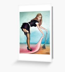 French Maid Pinup Girl Greeting Card