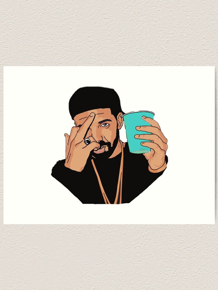 Download Drake Middle Finger Art Design Art Print By Stillballin Redbubble