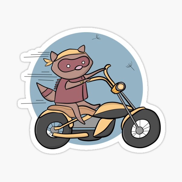 the biker raccoon. Sticker