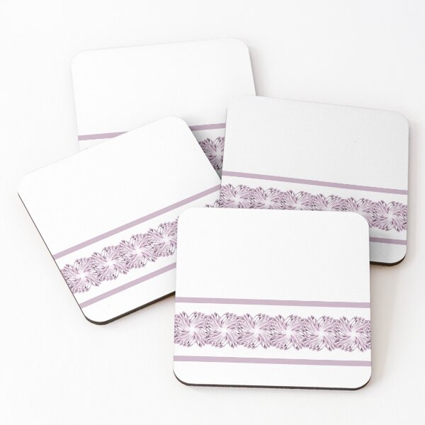 Item preview, Delicate pink border pattern on cool white. designed and sold by PetaJaneHome.