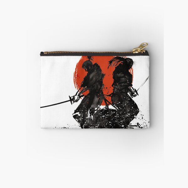 Item preview, Japanese ink drawing Two Japan samurai with katana rising sun designed and sold by Kallandra.