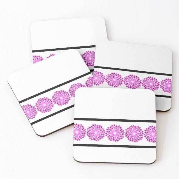 Item preview, Hot pink border pattern framed in black on cool white. designed and sold by PetaJaneHome.
