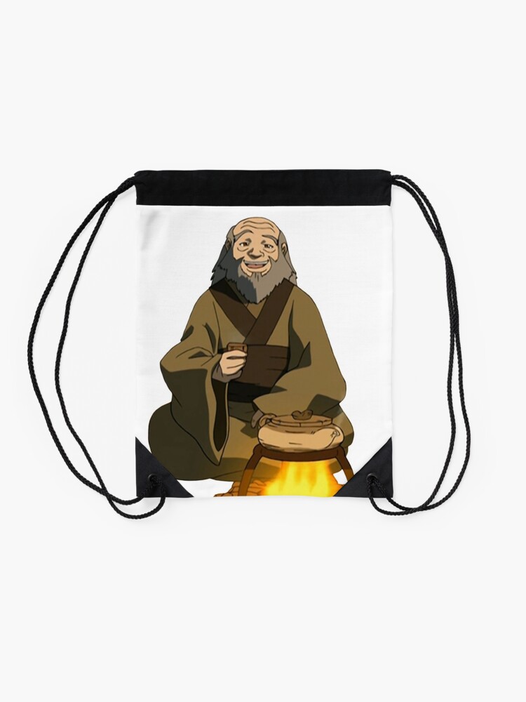Alternate view of Uncle Iroh Sitting For Tea Avatar Drawstring Bag