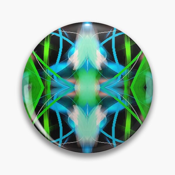 Item preview, Neon blue and green graphic psychedelic ,arte abstracto,abstract art design designed and sold by Adri Barnard.